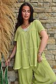 Lina Linen Blend Smock Over Shirt Washed Olive